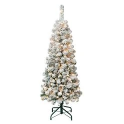 National Tree Company First Traditions Pre-Lit Pencil Slim Flocked Acacia Hinged Artificial Christmas Tree Clear Lights 12 National Tree Company First Traditions Pre-Lit Pencil Slim Flocked Acacia Hinged Artificial Christmas Tree Clear Lights -Outlet Xmas Decor Tree Store GUEST bad7381c 1fdc 4bf5 bae8 ff1ac6e05671