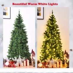 Costway 6ft Pre-lit PVC Artificial Half Christmas Tree 250 LED Lights -Outlet Xmas Decor Tree Store GUEST badabbcf 2a93 4fba b6fb 5833b39a7c09
