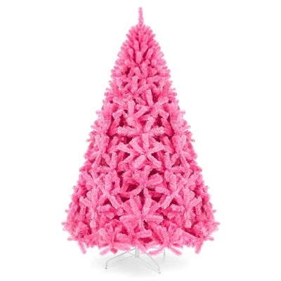 Best Choice Products Artificial Pink Christmas Full Tree Festive Holiday Decoration w/ Stand 11 Best Choice Products Artificial Pink Christmas Full Tree Festive Holiday Decoration w/ Stand - Image 9