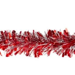 Northlight 12' x 4" Unlit Red/Silver Wide Cut Tinsel Christmas Garland