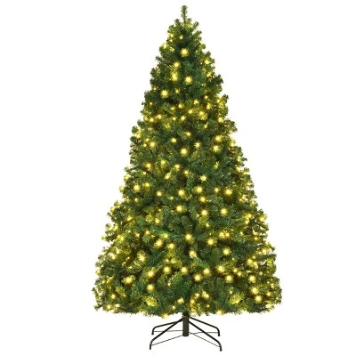 Costway 7Ft/7.5Ft/8Ft Pre-Lit PVC Christmas Tree Hinged 300/400/430 Lights 13 Costway 7Ft/7.5Ft/8Ft Pre-Lit PVC Christmas Tree Hinged 300/400/430 Lights - Image 11