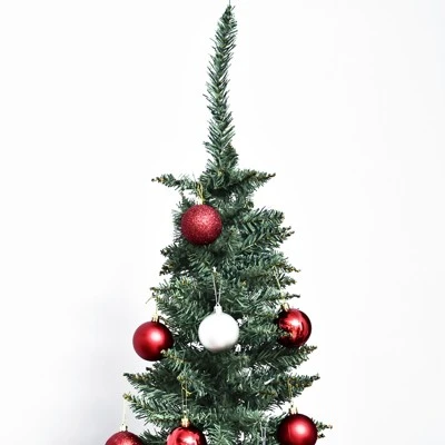 HOMCOM 82.75" Slim Noble Fir Unlit Artificial Christmas Tree with Realistic Branches and 499 Tips 9 HOMCOM 82.75" Slim Noble Fir Unlit Artificial Christmas Tree with Realistic Branches and 499 Tips - Image 7