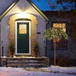 Tangkula 6 ft Led Lighted Christmas Palm Tree Pre-lit Artificial Palm Tree w/250 Led Lights & Metal Base Tropical Style Hinged Christmas Tree -Outlet Xmas Decor Tree Store GUEST bc181970 15a4 4c95 9315 828fc617294d