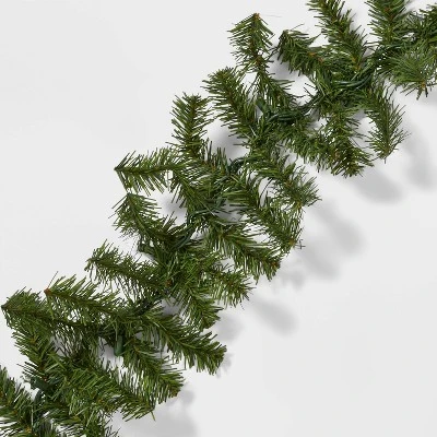 18' Pre-Lit Artificial Pine Bough Christmas Garland Green with Clear Lights - Wondershop™ 5 18' Pre-Lit Artificial Pine Bough Christmas Garland Green with Clear Lights - Wondershop™ - Image 3