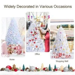 Costway 7ft White Iridescent Tinsel Artificial Christmas Tree with 1156 Branch Tips -Outlet Xmas Decor Tree Store GUEST bd1a3112 1925 4af0 ade3 3fd3edad835d