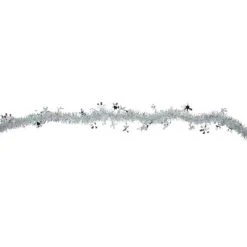 Northlight 12' x 3" White Iridescent and Silver Snowflakes Christmas Tinsel Garland - Unlit -Outlet Xmas Decor Tree Store GUEST bd509a0e e612 4e3b 8b00 0455adb87b28