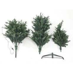 LuxenHome 7Ft Pre-Lit LED Artificial Slim Fir Christmas Tree -Outlet Xmas Decor Tree Store GUEST bdbe3131 907a 49cf a738 c0bded142d66