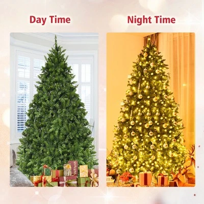 Tangkula 7.5'Artificial Green PVC Christmas Fir Tree Outdoor w/ Metal Stand and 700 LED Lights 6 Tangkula 7.5'Artificial Green PVC Christmas Fir Tree Outdoor w/ Metal Stand and 700 LED Lights - Image 4