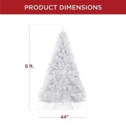 Best Choice Products Premium White Hinged Artificial Christmas Pine Tree w/ Branch Tips, Metal Base -Outlet Xmas Decor Tree Store GUEST be74e41e 14c7 4878 8e10 c83eb6298c8b