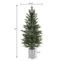 LuxenHome 4ft Pre-Lit LED Artificial Fir Christmas Tree with Silver Metal Pot -Outlet Xmas Decor Tree Store GUEST be92c0ad f10f 456c 8196 7e719997dabc