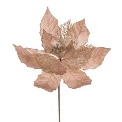 Vickerman 11" Velvet and Glitter Mesh Poinsettia Flower on Steem -Outlet Xmas Decor Tree Store GUEST bf1f106f c770 4567 964f 10340c5fbd58