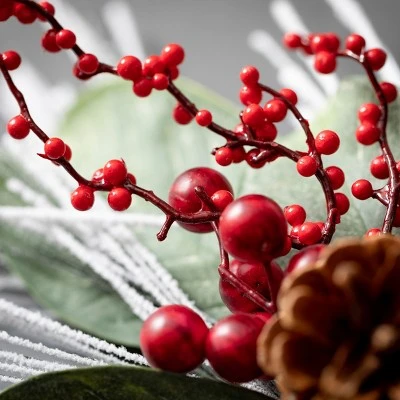 29"H Sullivans Snowy Long Pine & Berry Spray, Green 3 29"H Sullivans Snowy Long Pine & Berry Spray, Green