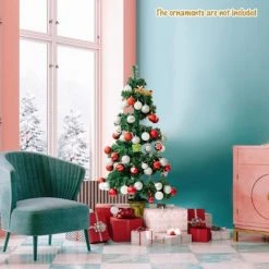 Tangkula Pre-Lit Lifelike Spiral Christmas Tree Topiary Artificial Xmas Tree W/ 150 LED Lights -Outlet Xmas Decor Tree Store GUEST c0fe8088 e48e 48d3 b3ff e24281b6dc6a