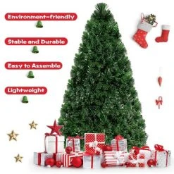Costway Pre-Lit Fiber Optic Artificial PVC Christmas Tree Metal 5Ft -Outlet Xmas Decor Tree Store GUEST c10c3876 b3c9 4058 8038 2d9db3c62386