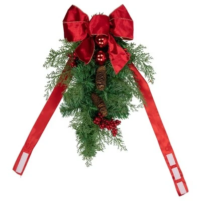 Northlight Set of 2 Mixed Cedar and Pine Christmas Chair Back Swags 5 Northlight Set of 2 Mixed Cedar and Pine Christmas Chair Back Swags - Image 3