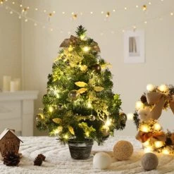 Tangkula 2ft Pre-lit Tabletop Christmas Tree Mini Artificial Evergreen Christmas Tree with Timer & Rich Ornaments -Outlet Xmas Decor Tree Store GUEST c1808852 715a 4480 b8e3 18431d9a0d3c