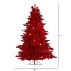 6ft Nearly Natural Pre-Lit Red Flocked Fraser Fir Artificial Christmas Tree Red Lights -Outlet Xmas Decor Tree Store GUEST c1b20a5d 8bd4 4178 a33c fc04e023cd9e