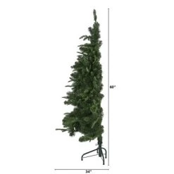 5ft Nearly Natural Pre-Lit LED Grand Teton Spruce Flat Back Artificial Christmas Tree Clear Lights -Outlet Xmas Decor Tree Store GUEST c2916b04 1572 40ca b740 c7f452001526