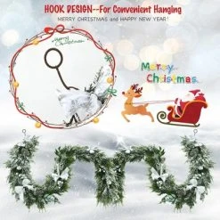 Costway Snow Flocked Christmas Cypress Garland Wedding Party Decor w/280 PE Tips -Outlet Xmas Decor Tree Store GUEST c29e5fc5 07c6 4fe7 843e 0953eababdd1