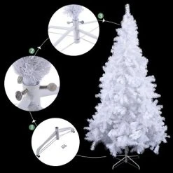 Costway 5Ft/6Ft/7Ft/8Ft Artificial PVC Christmas Tree W/Stand Holiday Season Indoor Outdoor White -Outlet Xmas Decor Tree Store GUEST c2a4566a cd22 47db ac21 b029a38a5b88