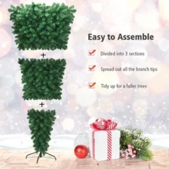 Costway 7Ft Unlit Upside Down Artificial Christmas Tree with 1000 Branch Tips Holiday -Outlet Xmas Decor Tree Store GUEST c2f6e2ea 8e29 4d94 934a 06d9b9416058
