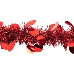Northlight 50' x 2.5" Unlit Shiny Red Tinsel with Polka Dots Christmas Garland -Outlet Xmas Decor Tree Store GUEST c3abdf7b b746 4232 b737 a3b597107a06