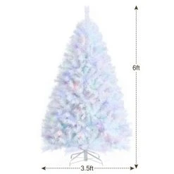 Costway 6ft White Iridescent Tinsel Artificial Christmas Tree w/ 792 Branch Tips -Outlet Xmas Decor Tree Store GUEST c3ef83d2 1e9b 4a76 aee1 36137bebffd8