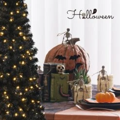 Tangkula Pre-lit Tree Hinged Artificial Pencil Tree w/ PVC Branch Tips & Warm White Lights -Outlet Xmas Decor Tree Store GUEST c44a3be8 43be 4282 aef4 14e418f749ee