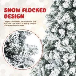Costway Prelit 7.5ft Christmas Tree Flocked Xmas Snowy Tree 450 LED Lights -Outlet Xmas Decor Tree Store GUEST c451798a f8ce 4c5a 950a e4dffb2e6a07