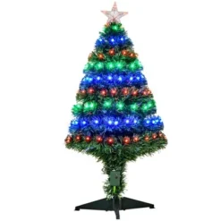 HOMCOM Fiber Optic Artificial Fir Christmas Tree, LED Pre-Lit Holiday Decoration with Lights and Branch Tips -Outlet Xmas Decor Tree Store GUEST c48edc4f c6f8 404d 926b aba1defe3dbe