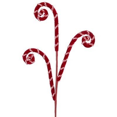 Northlight 27" Red and White Candy Cane Curls Christmas Spray 4 Northlight 27" Red and White Candy Cane Curls Christmas Spray - Image 2