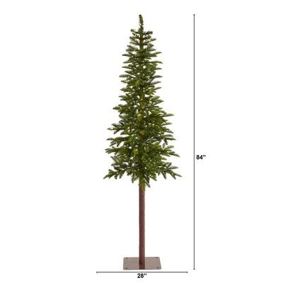 7ft Nearly Natural Pre-Lit LED Slim Alaskan Alpine Artificial Christmas Tree Clear Lights 3 7ft Nearly Natural Pre-Lit LED Slim Alaskan Alpine Artificial Christmas Tree Clear Lights