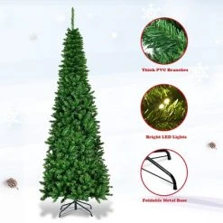 Costway 6.5ft Pre-Lit Hinged Pencil Christmas Tree 250 White Lights -Outlet Xmas Decor Tree Store GUEST c698253c 1782 4c9e 90e6 d05e2053607d