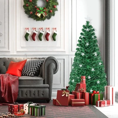 Tangkula 4/5/6/7 FT Artificial Christmas Tree Prelit Fiber Optic Xmas Tree w/ Warm White Lights 8 Light Modes 3 Tangkula 4/5/6/7 FT Artificial Christmas Tree Prelit Fiber Optic Xmas Tree w/ Warm White Lights 8 Light Modes