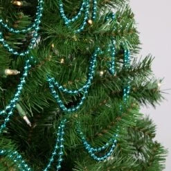Northlight 15' Shiny Blue Metallic Faceted Beaded Christmas Garland, Unlit