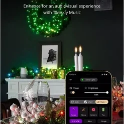 Twinkly Pre-Lit Garland App-Controlled LED Artificial Christmas Garland with 50 RGB+W (16 Million Colors + Warm White) LEDs. 9 Feet. Green Wire. -Outlet Xmas Decor Tree Store GUEST c7802932 0f61 4f54 87fa d9bdfcca657f