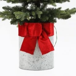 LuxenHome 3.5ft Pre-Lit LED Artificial Fir Christmas Tree with Metal Pot and Red Ribbon -Outlet Xmas Decor Tree Store GUEST c799c87b 1456 48f4 b55f fbf9fe316cc3