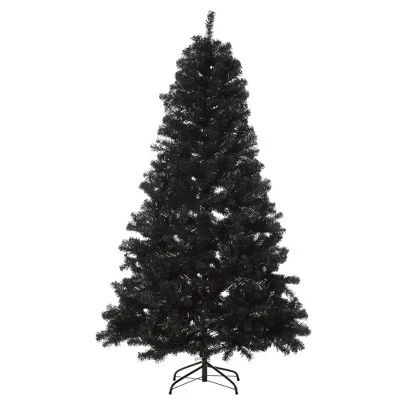 HOMCOM Artificial Christmas Tree Unlit Douglas Fir with Realistic Branches and Tips, Black Halloween Style 5 HOMCOM Artificial Christmas Tree Unlit Douglas Fir with Realistic Branches and Tips, Black Halloween Style - Image 3