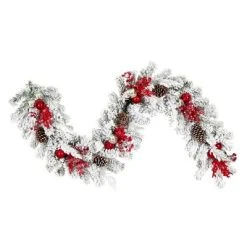Vickerman Flocked Red and Silver Artificial Garlands -Outlet Xmas Decor Tree Store GUEST c85f9d90 593d 4d1e 99fa 29119b0d3066