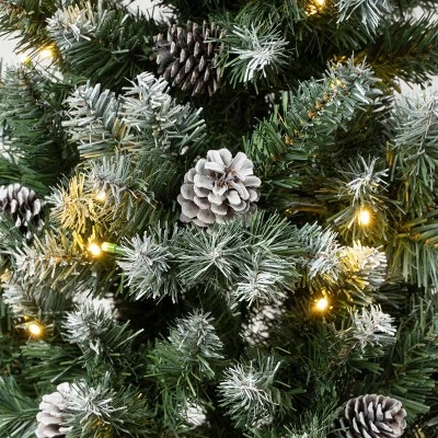 National Tree Company First Traditions Pre-Lit LED Slim Snowy Oakley Hills Artificial Christmas Tree Warm White Lights 4 National Tree Company First Traditions Pre-Lit LED Slim Snowy Oakley Hills Artificial Christmas Tree Warm White Lights - Image 2