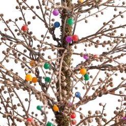 Nearly Natural 4' Pre-Lit LED Flocked Berry Twig Artificial Christmas Tree Multicolor Lights -Outlet Xmas Decor Tree Store GUEST c9cb487d 3856 4626 b3d0 b7a2e5dc63cb