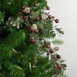 Northlight 30" Mixed Foliage with Berries and Pinecones Artificial Christmas Spray