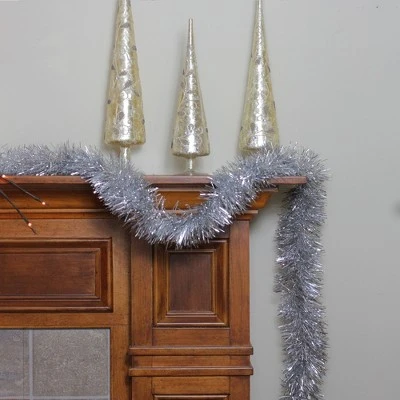 Northlight 50' x 4" Unlit Shiny Silver 6-Ply Foil Tinsel Christmas Garland 4 Northlight 50' x 4" Unlit Shiny Silver 6-Ply Foil Tinsel Christmas Garland - Image 2
