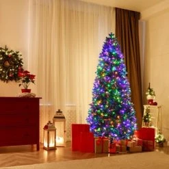 Tangkula Pre-Lit Christmas Tree Artificial Xmas Tree W/ Replaceable Dual Color LED Lights 18 Tangkula Pre-Lit Christmas Tree Artificial Xmas Tree W/ Replaceable Dual Color LED Lights -Outlet Xmas Decor Tree Store GUEST cb6e95b6 333a 4334 9241 b0c29deb7b27