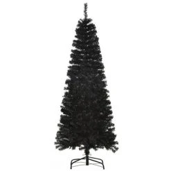 HOMCOM Artificial Christmas Tree with Stand, Xmas Pencil Tree with Halloween Style, Holiday Home Indoor Decoration for Party, Black -Outlet Xmas Decor Tree Store GUEST cb9d8fb4 e4f2 444f a17c 3e83a501886e