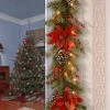 National Tree Company 9 ft. Tartan Plaid Garland with Battery Operated Warm White LED Lights -Outlet Xmas Decor Tree Store GUEST cbb37cf4 4f41 4c70 913a e4fcc1096262