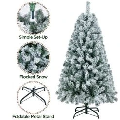 Yaheetech Frosted Artificial Christmas Tree Frosted Artificial Christmas Tree, Green -Outlet Xmas Decor Tree Store GUEST cc434796 c867 4a33 bde2 f68a9b1237e3