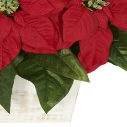 Poinsettia with White Wash Planter Silk Arrangement - Nearly Natural 5 Poinsettia with White Wash Planter Silk Arrangement - Nearly Natural -Outlet Xmas Decor Tree Store GUEST cc5c40be 5913 44be 9740 3a1d9ae8838e
