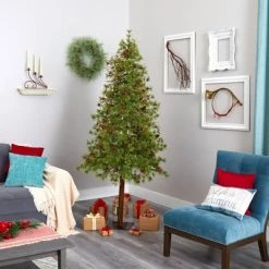 7ft Nearly Natural Pre-Lit LED Wyoming Alpine with Pinecones Artificial Christmas Tree Clear Lights 13 7ft Nearly Natural Pre-Lit LED Wyoming Alpine with Pinecones Artificial Christmas Tree Clear Lights -Outlet Xmas Decor Tree Store GUEST cc9ccc09 d668 4411 bcc5 08a39b3372b6