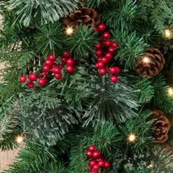 Haute Decor Haute Décor 36" Battery Operated Pre-Lit Greenery Artificial Christmas Teardrop Swag Green with White Lights -Outlet Xmas Decor Tree Store GUEST ccbebe24 031e 4348 a2be e94c878b9847